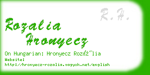 rozalia hronyecz business card